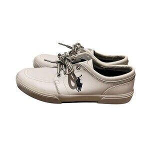 Polo Ralph Lauren Men’s Faxon Low She’s Size 8.5 White Leather